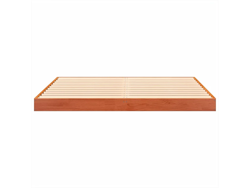 Cadre de lit sans matelas cire marron 140x200cm bois pin massif