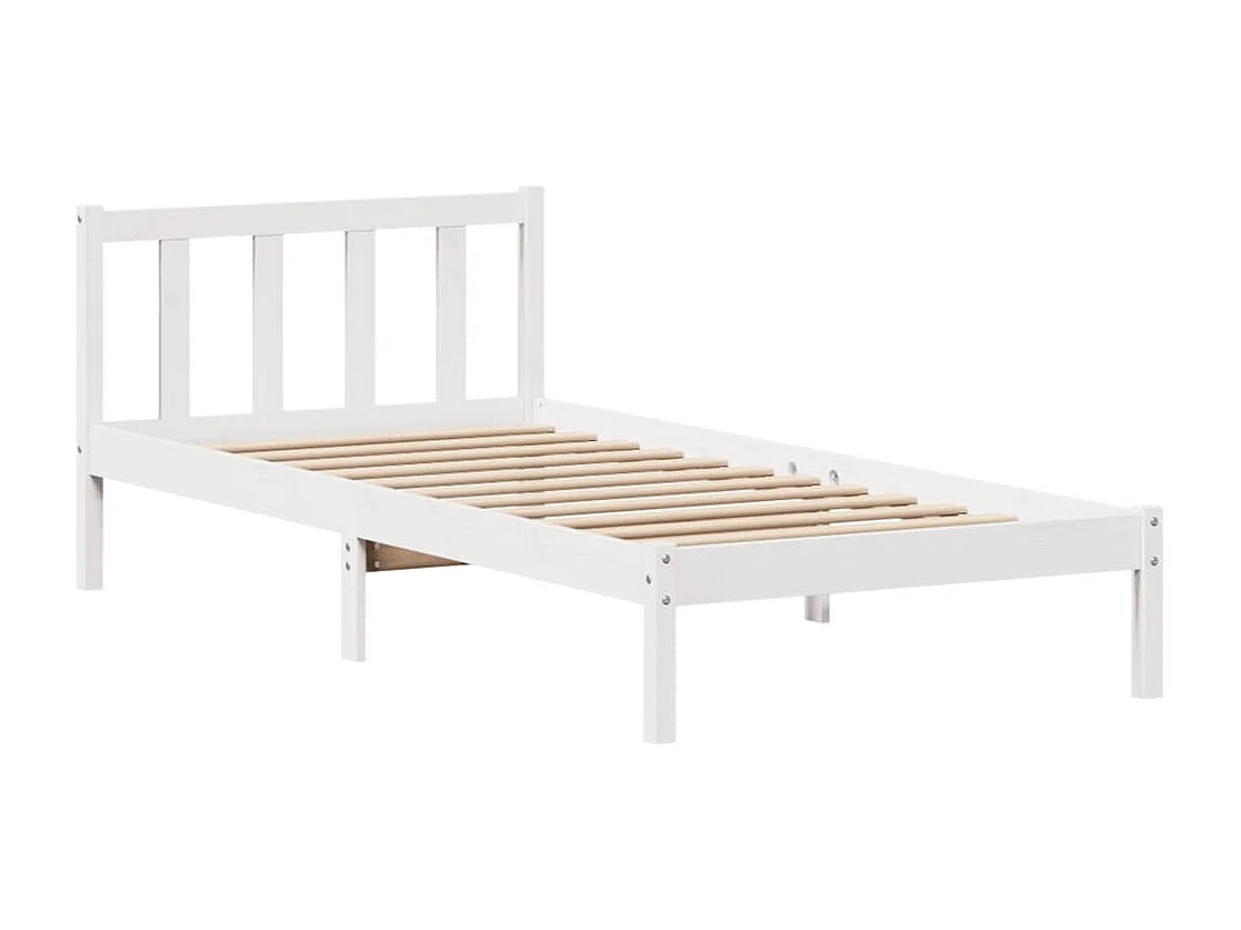 Cadre de lit sans matelas blanc 90x200 cm bois de pin massif