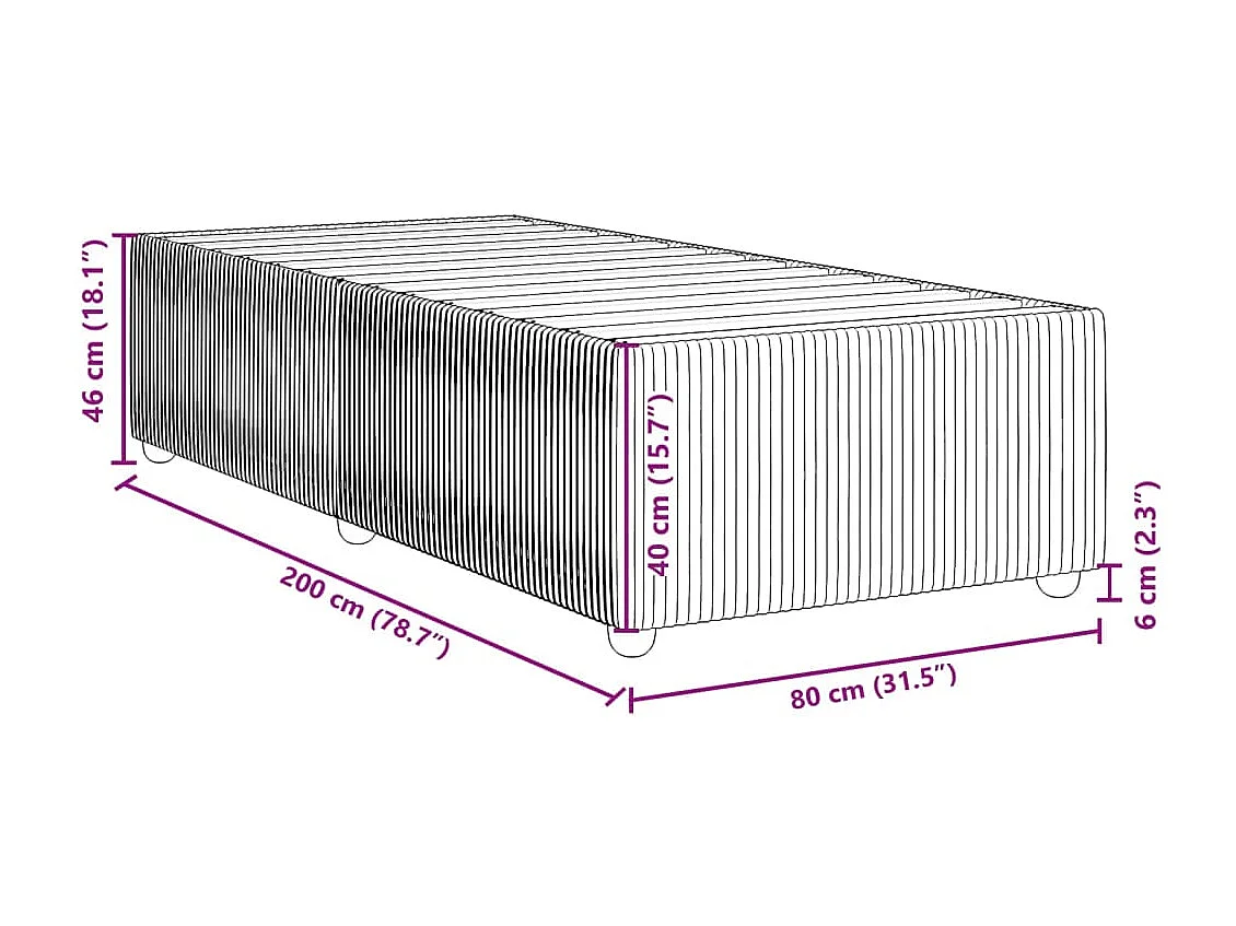 Cadre de lit sans matelas bleu 80x200 cm velours