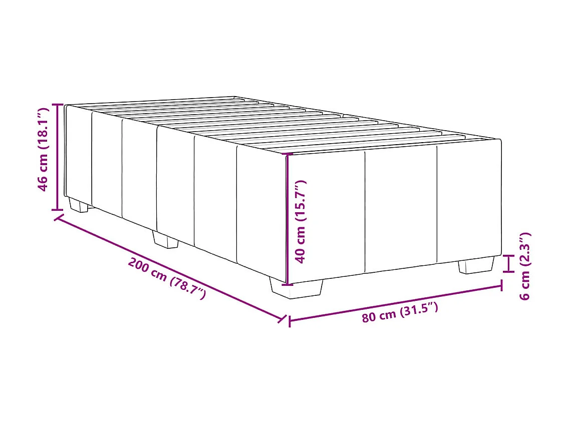 Bedframe stof taupe 80x200 cm