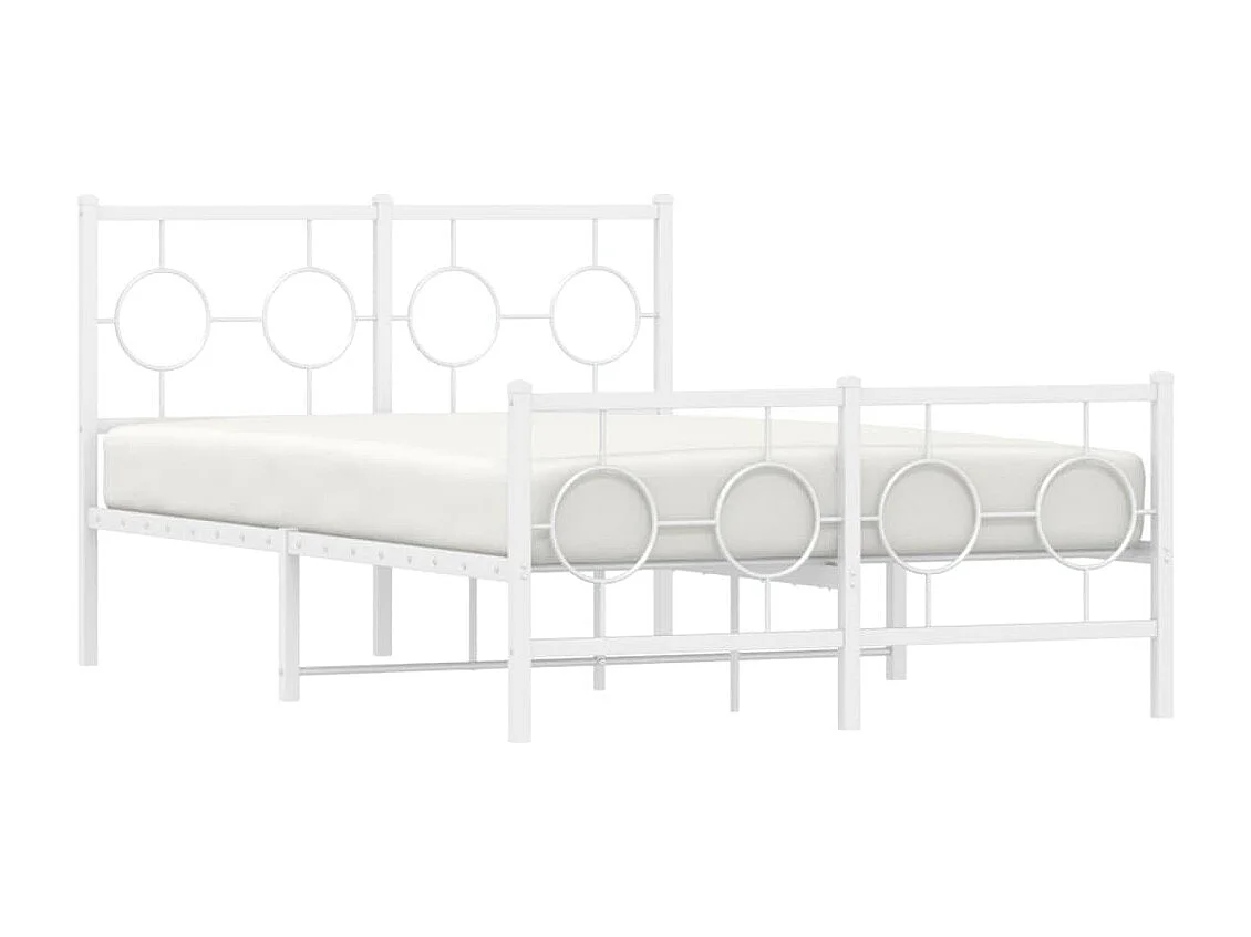Estrutura de cama com cabeceira e pés 120x190 cm metal branco