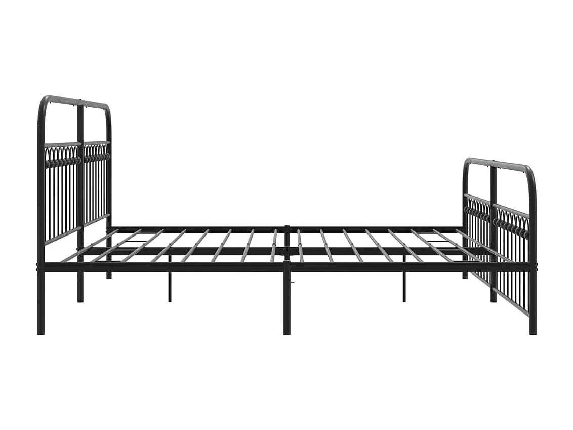 Estrutura de cama com cabeceira e pés 193x203 cm metal preto