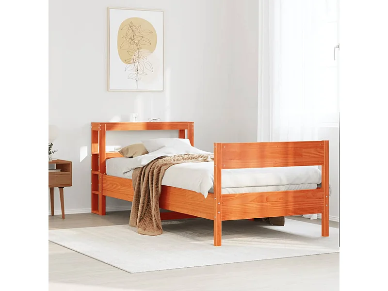 Letto senza Materasso Marrone Cera 90x190 cm in Legno di Pino