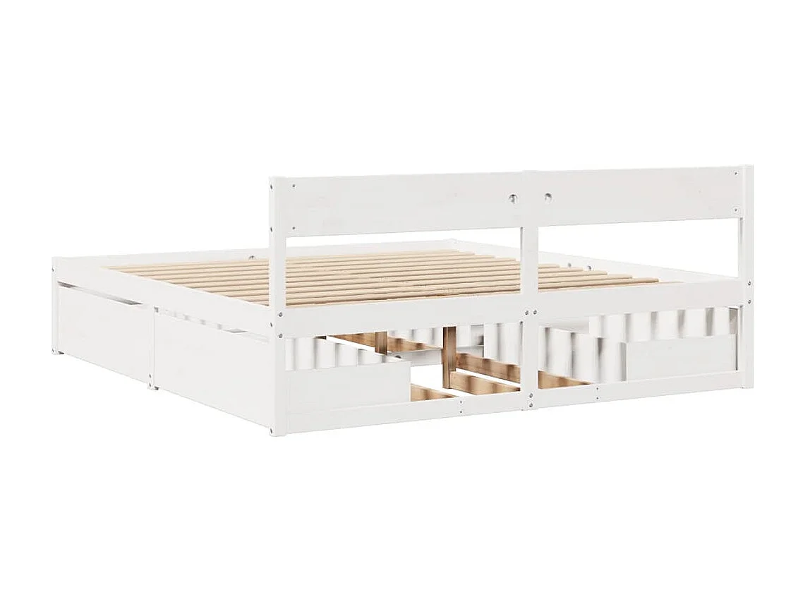 Letto senza Materasso Bianco 180x200 cm Legno Massello di Pino