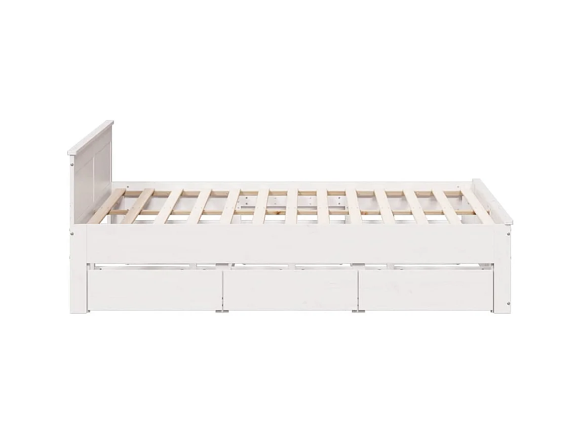 Giroletto senza Materasso con Testiera Bianco 200x200 cm Pino