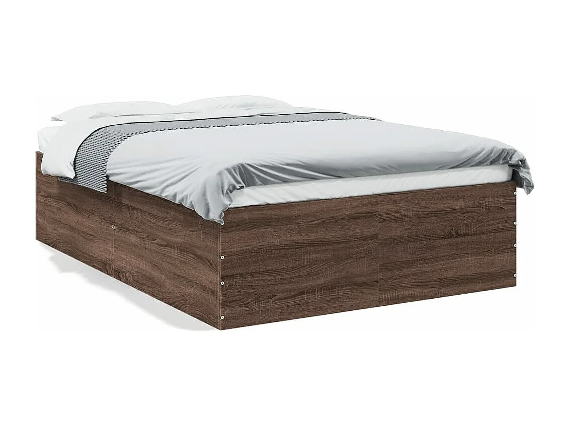 Cadre de lit sans matelas chêne marron 135x190 cm