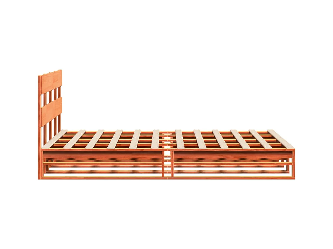 Massivholzbett ohne Matratze Wachsbraun 135x190 cm Kiefernholz