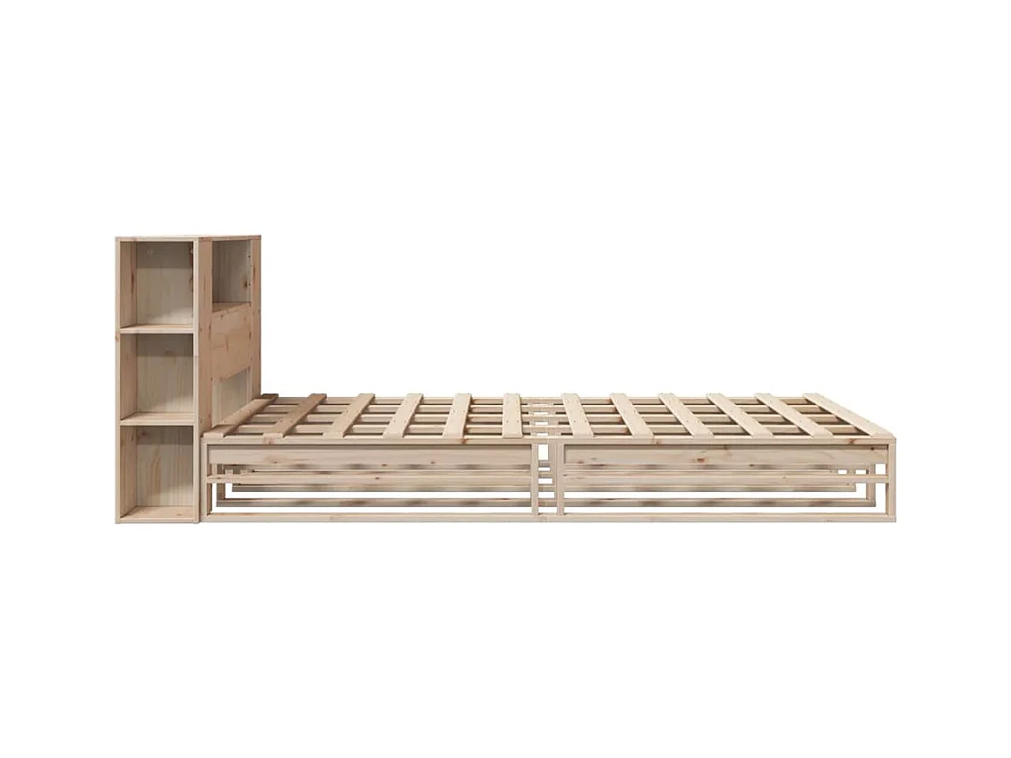Letto Libreria senza Materasso 140x190 cm in Legno Massello