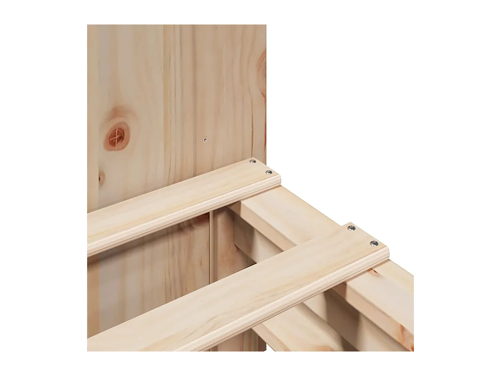 Letto Libreria senza Materasso 140x190 cm in Legno Massello