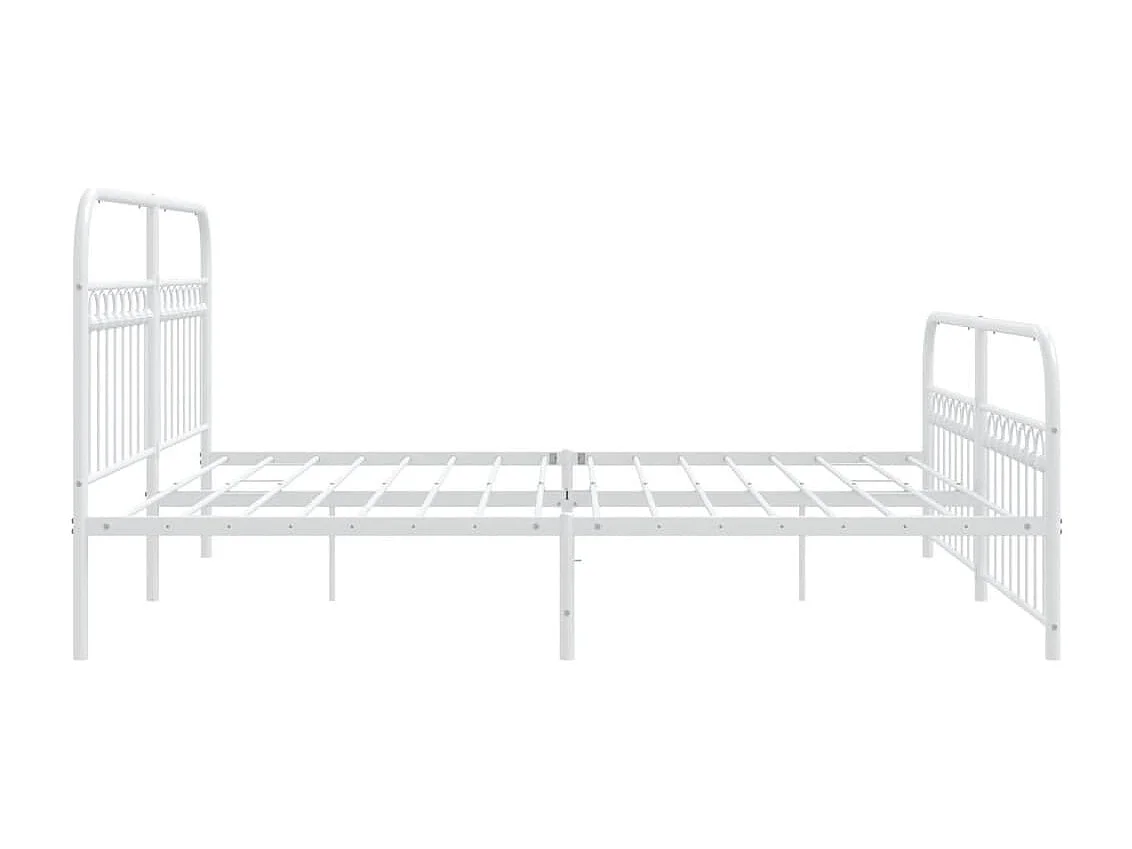 Bedframe met hoofd- en voeteneinde metaal wit 183x213 cm