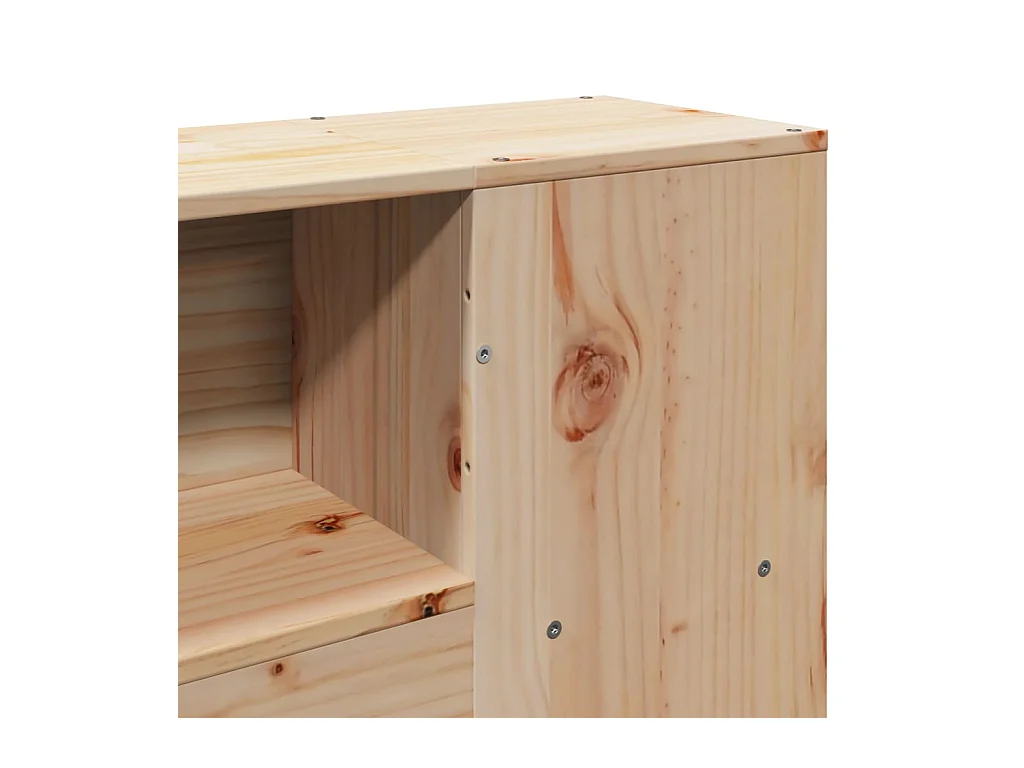 Lit bibliothèque sans matelas 140x200 cm bois massif de pin