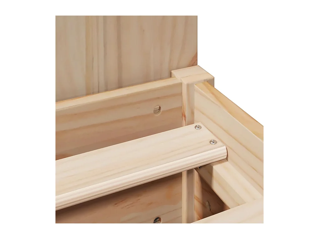 Lit bibliothèque sans matelas 140x200 cm bois massif de pin