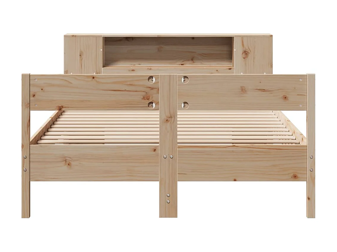 Cama com estante sem colchão 140x200 cm pinho maciço