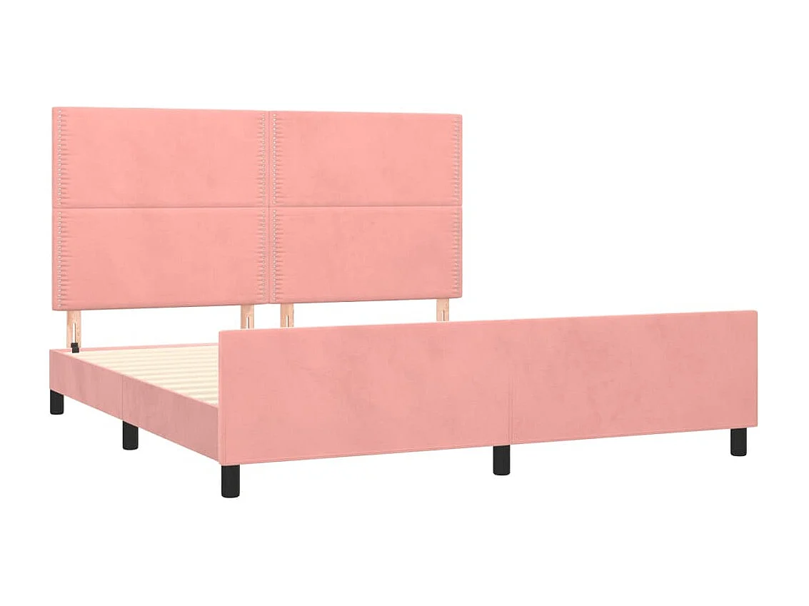 Cadre de lit sans matelas rose 160x200 cm velours