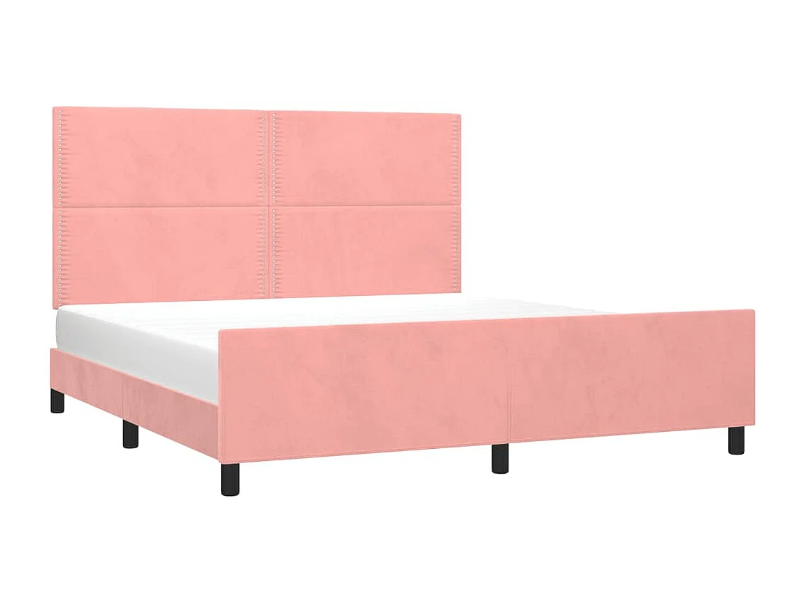 Giroletto con Testiera Rosa 160x200 cm in Velluto