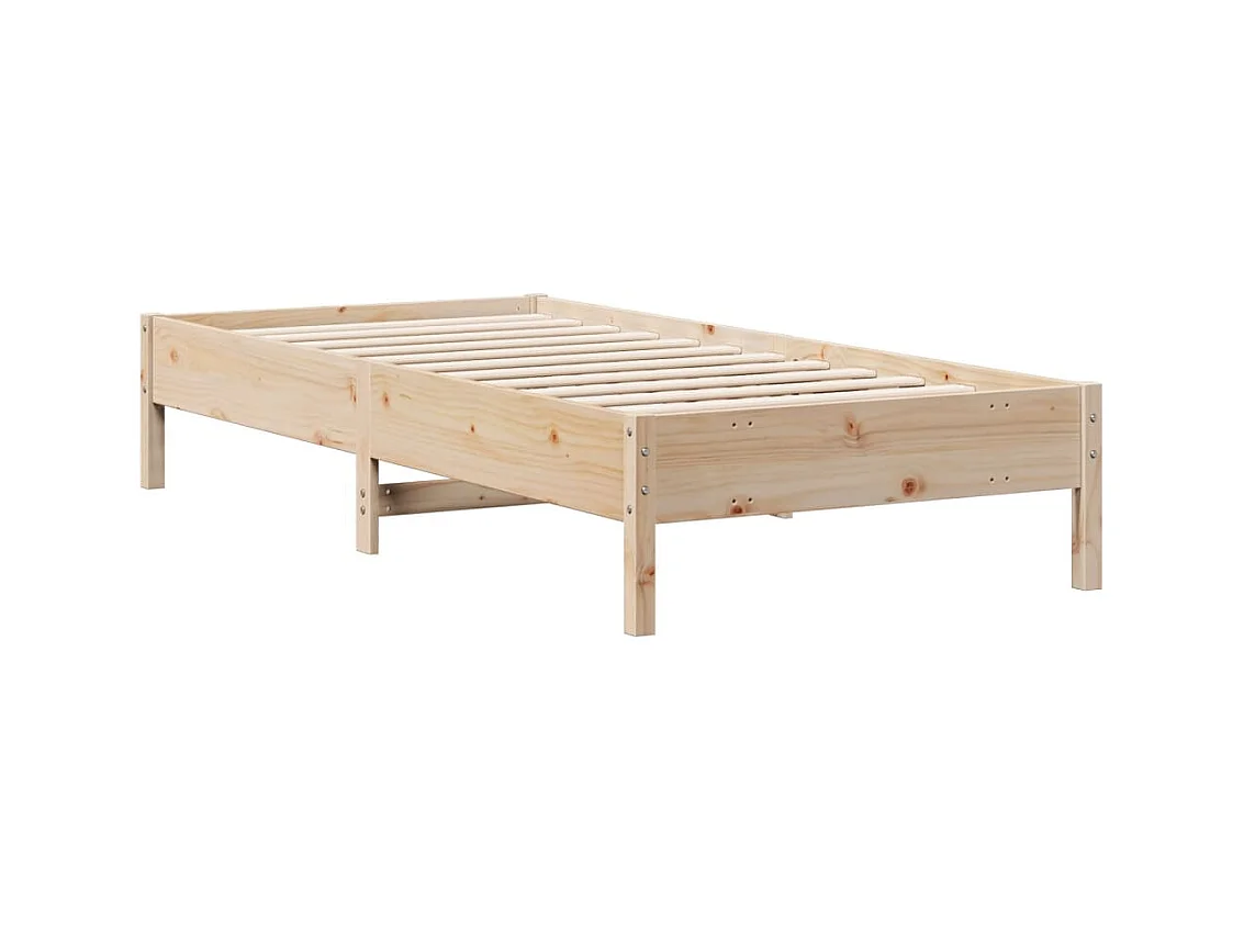 Lit bibliothèque sans matelas 90x200 cm bois de pin massif
