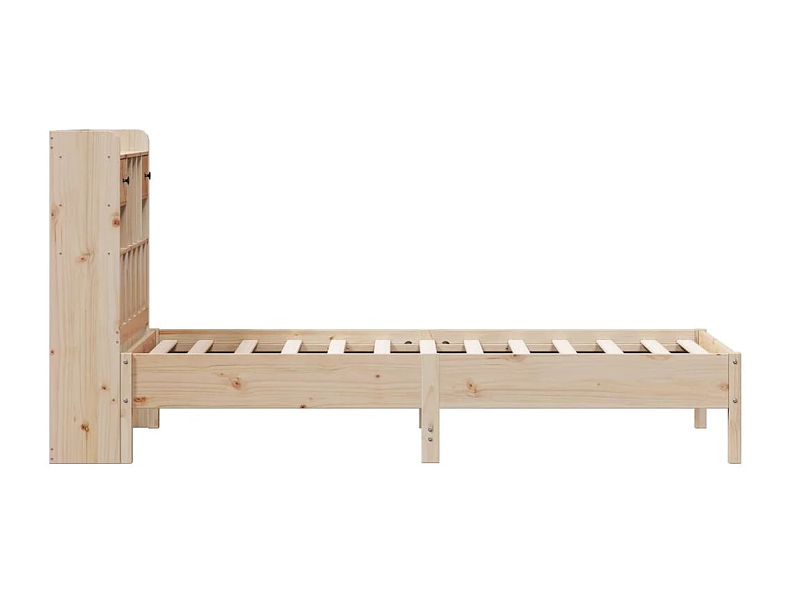 Lit bibliothèque sans matelas 90x200 cm bois de pin massif