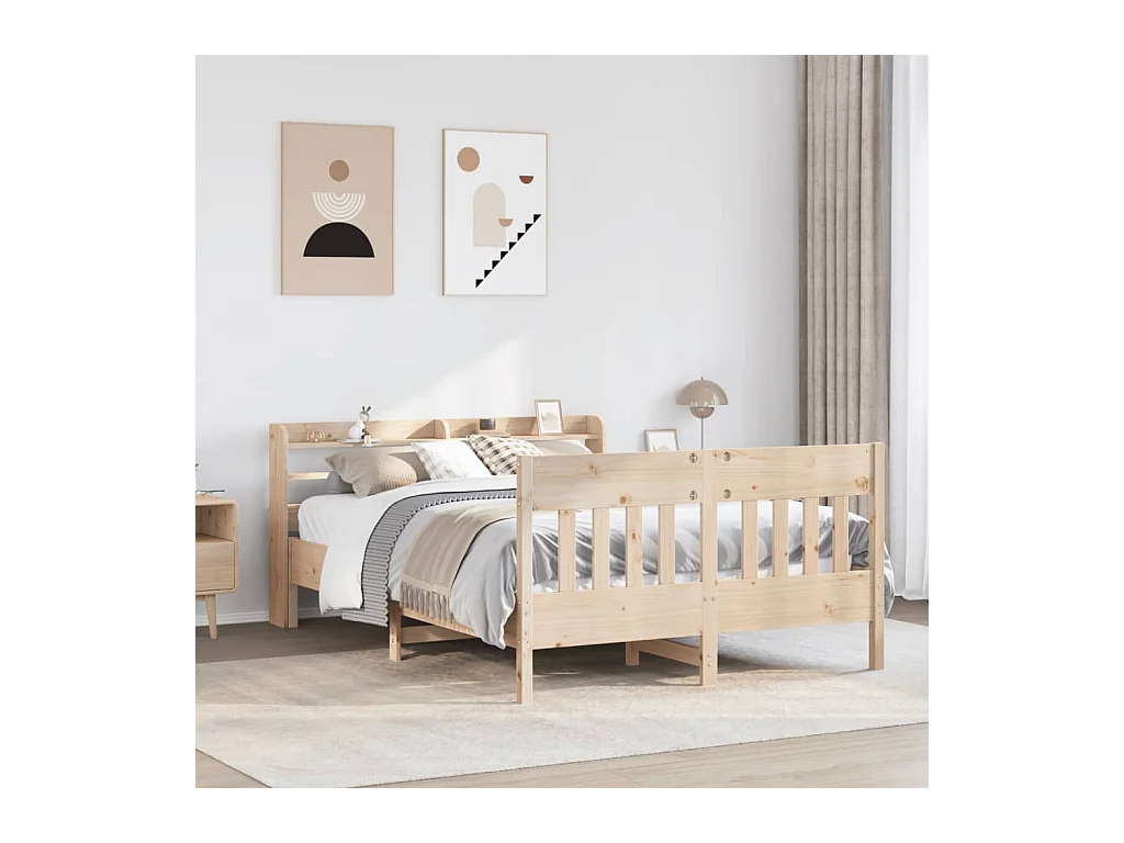 Cadre de lit sans matelas 140x200 cm bois massif de pin