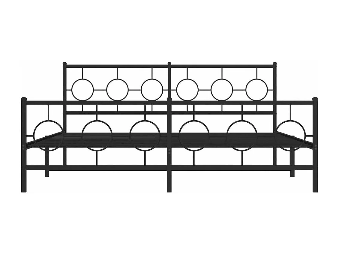 Giroletto con Testiera e Pediera Metallo Nero 183x213 cm