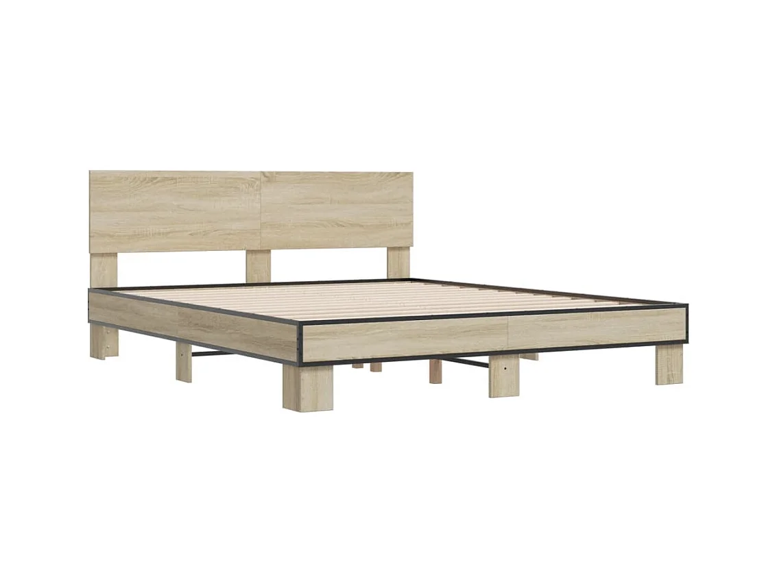 Cadre de lit sans matelas chêne sonoma 150x200 cm