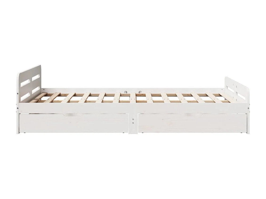 Bedframe zonder matras massief grenenhout wit 120x190 cm