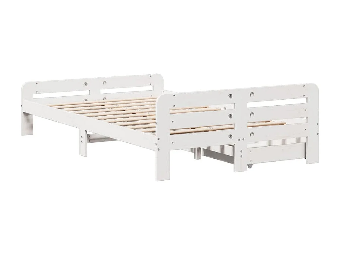 Bedframe zonder matras massief grenenhout wit 120x190 cm