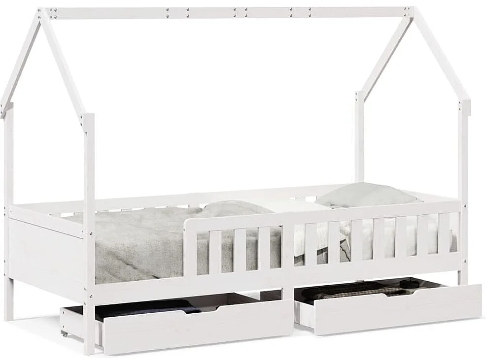 Estrutura de cama infantil c/ gavetas 90x200 cm pinho maciço