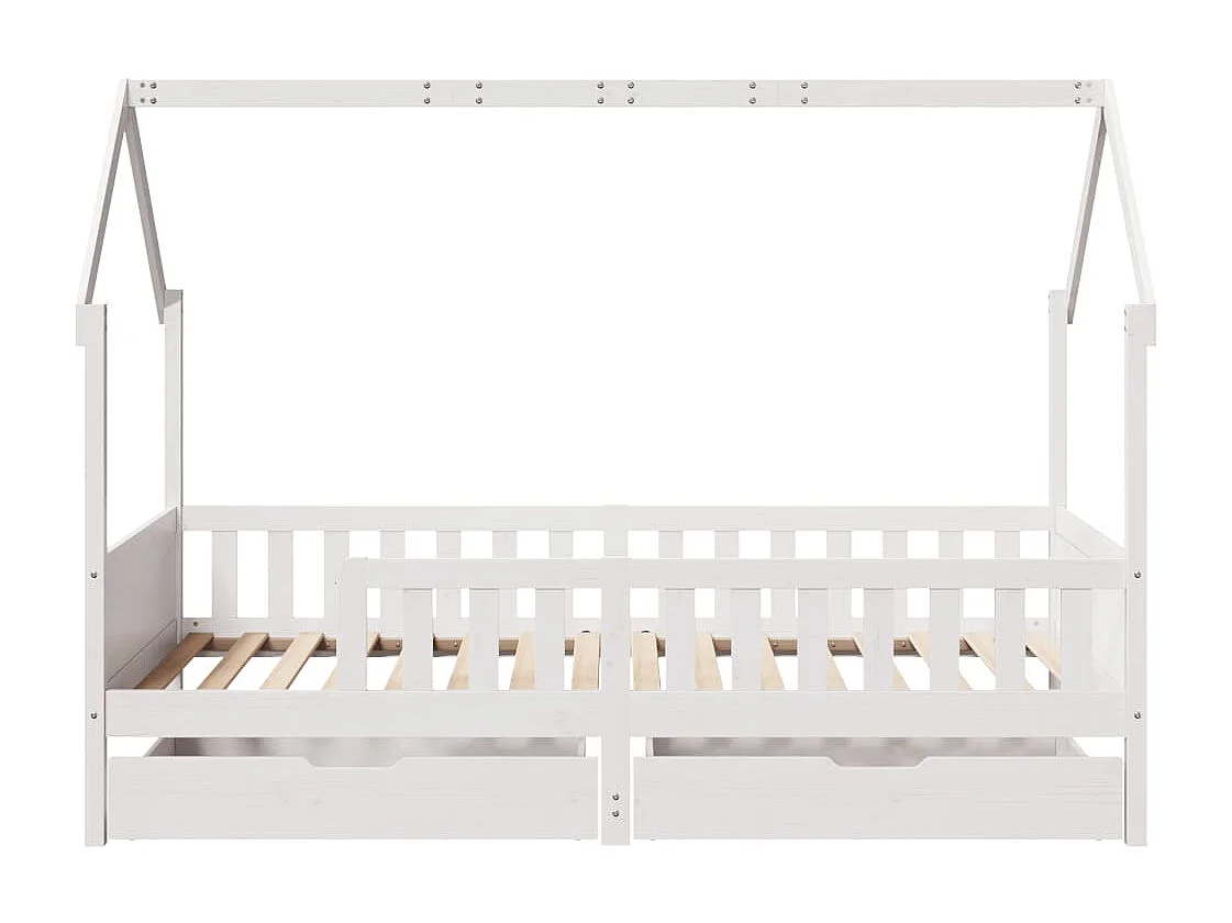 Cadre de lit enfants avec tiroirs sans matelas 90x200 cm bois