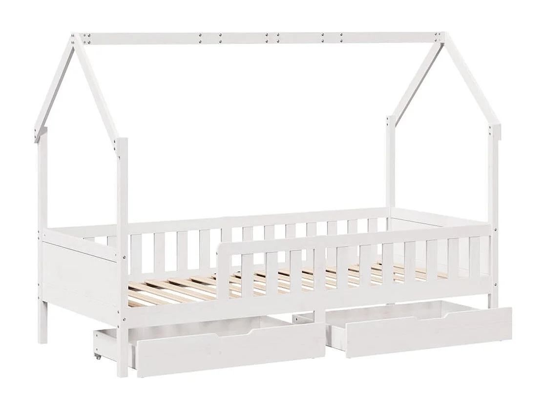 Cadre de lit enfants avec tiroirs sans matelas 90x200 cm bois