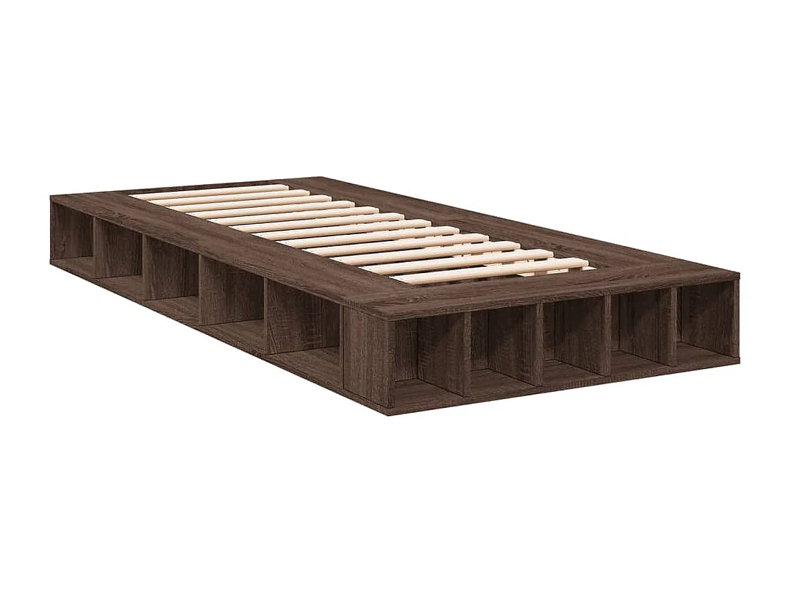 Cadre de lit sans matelas chêne marron 75x190 cm
