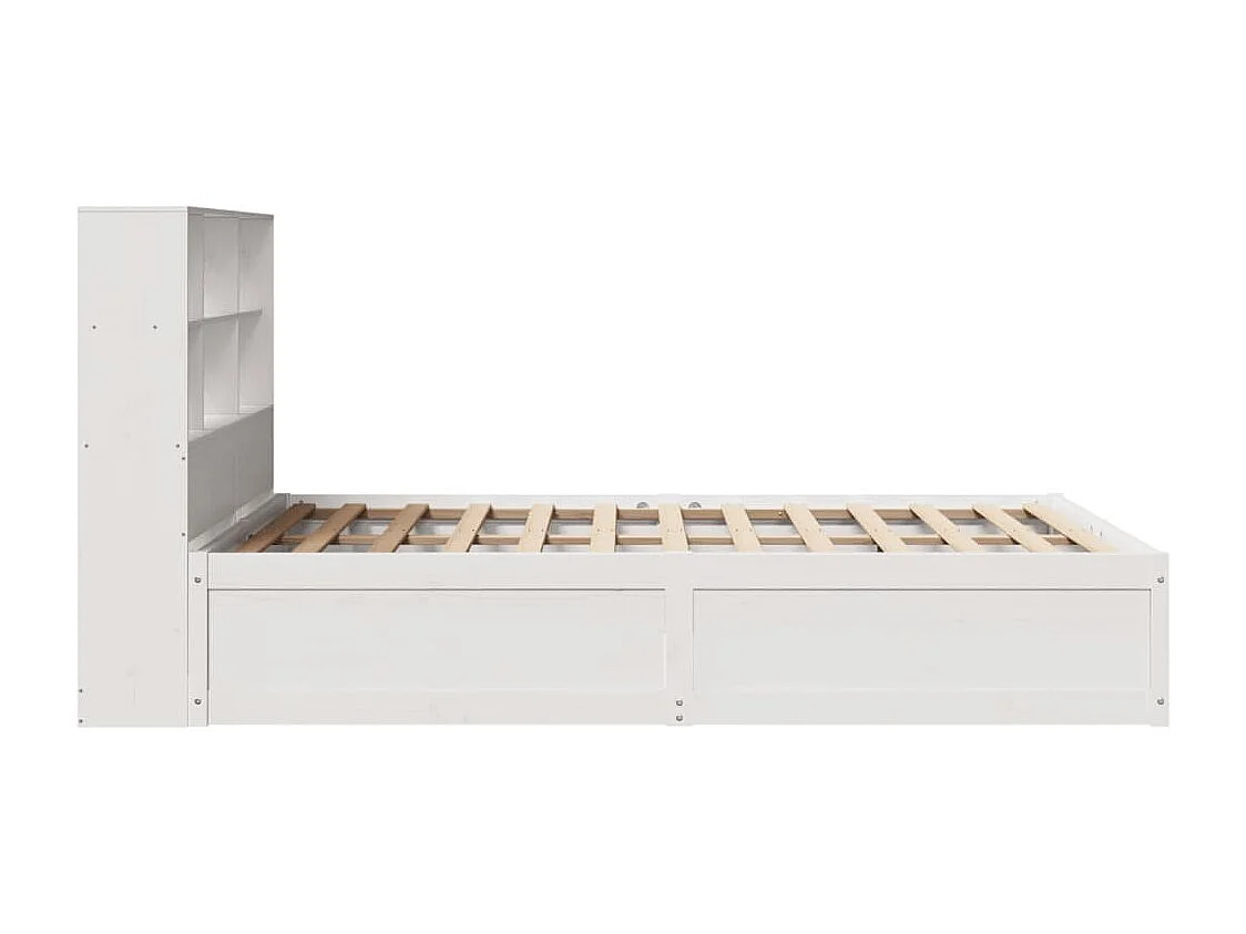 Cama sem colchão 140x190 cm madeira de pinho maciça branco