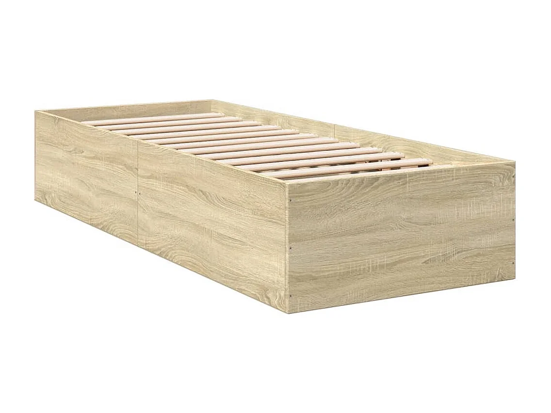 Cadre de lit sans matelas chêne sonoma 75x190 cm