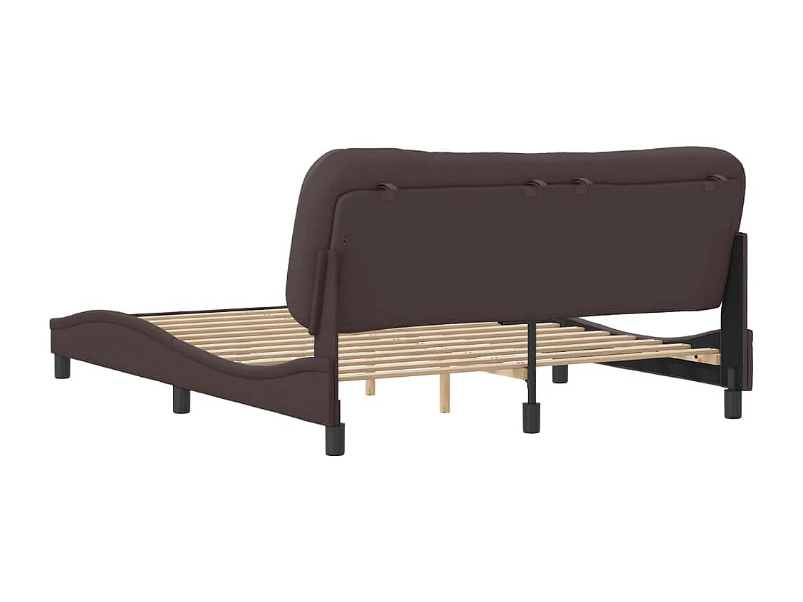 Bedframe zonder matras stof donkerbruin 160x200 cm
