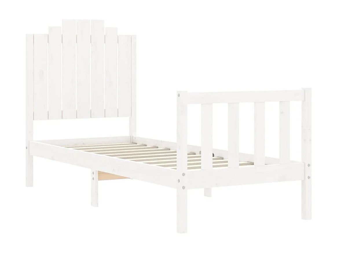 Cadre de lit sans matelas blanc bois de pin massif
