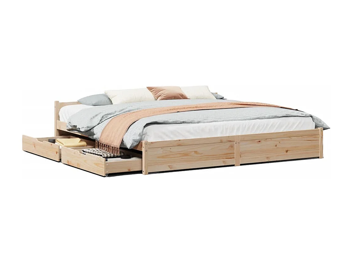 Letto senza Materasso 160x200 cm in Legno Massello di Pino