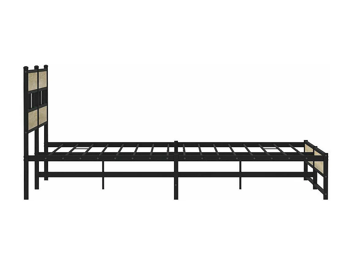 Cadre de lit en métal sans matelas chêne sonoma 183x213 cm