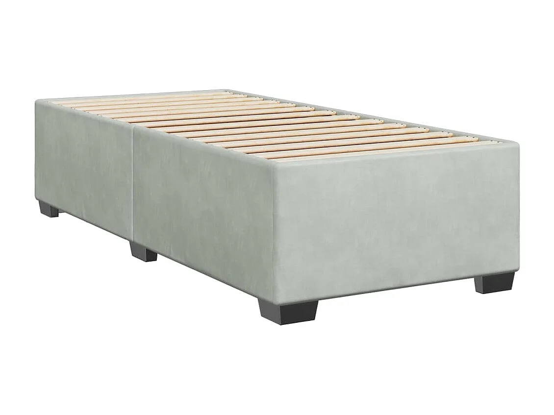 Cadre de lit sans matelas gris clair 100x200 cm velours