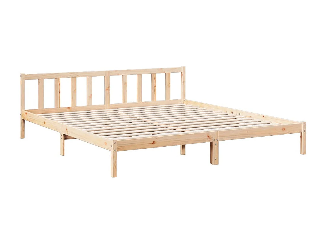 Letto Extra Lungo senza Materasso 200x220 cm in Legno di Pino