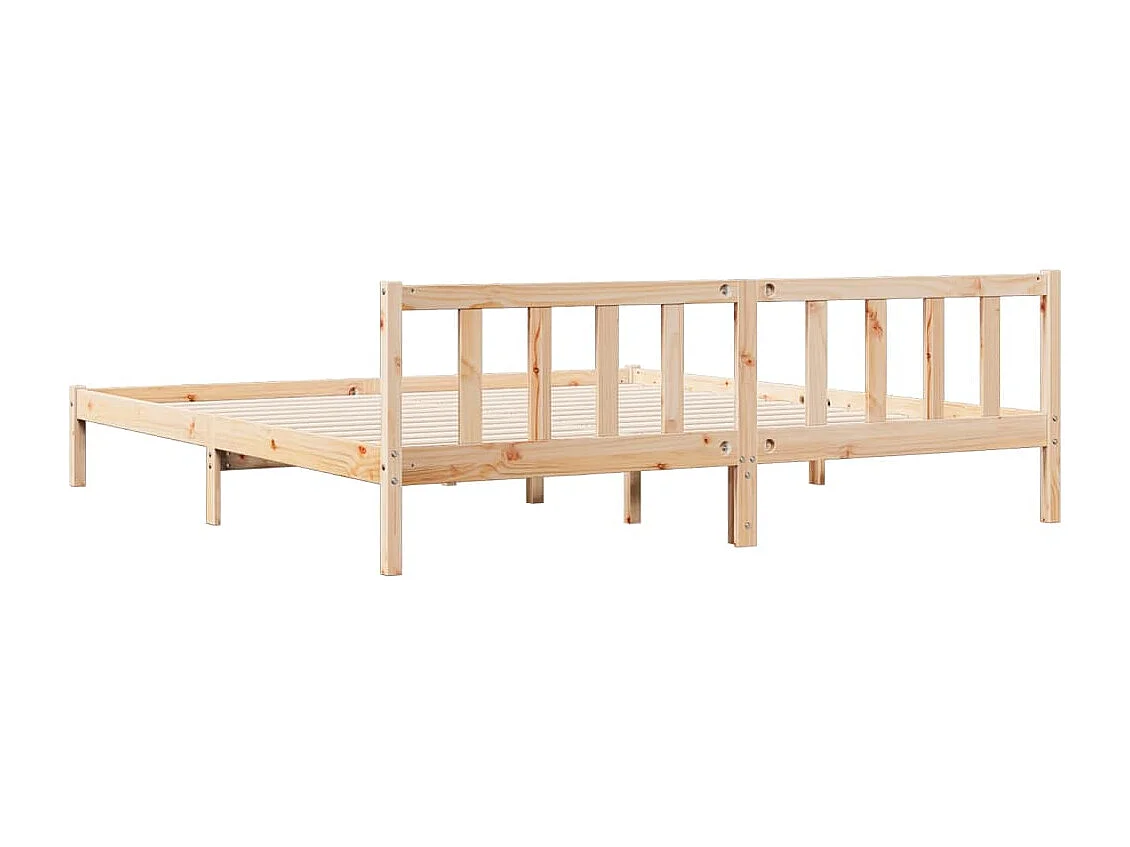 Letto Extra Lungo senza Materasso 200x220 cm in Legno di Pino