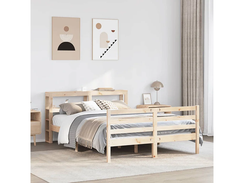 Cadre de lit sans matelas 120x190 cm bois de pin massif