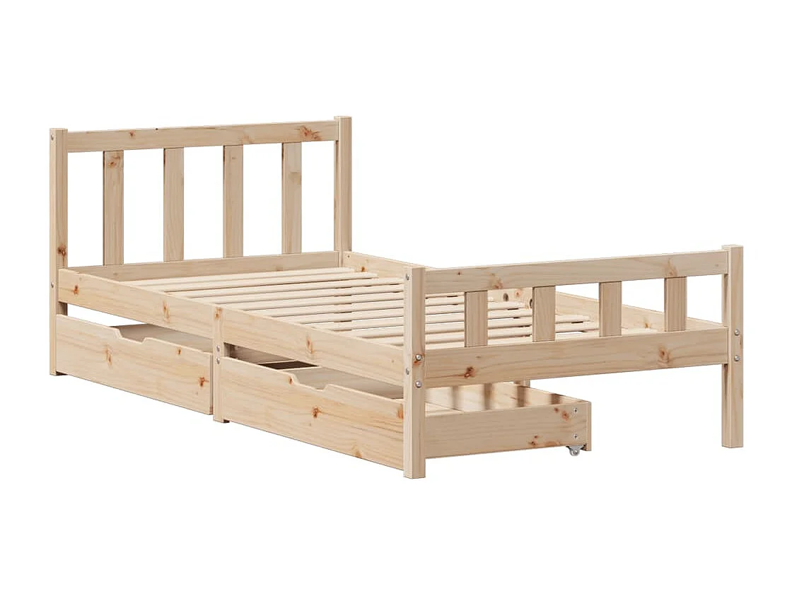 Cadre de lit sans matelas 75x190 cm bois de pin massif