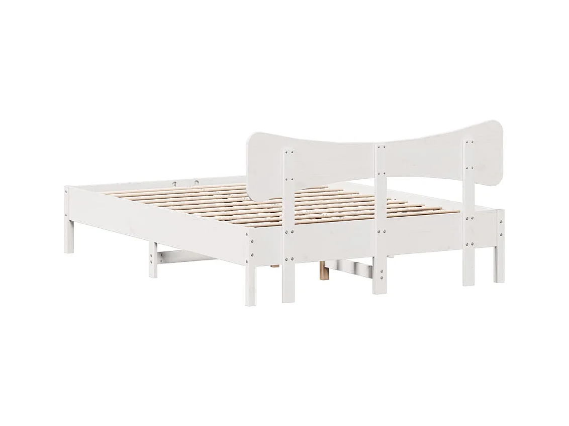 Cadre de lit sans matelas blanc 140x190 cm bois de pin massif