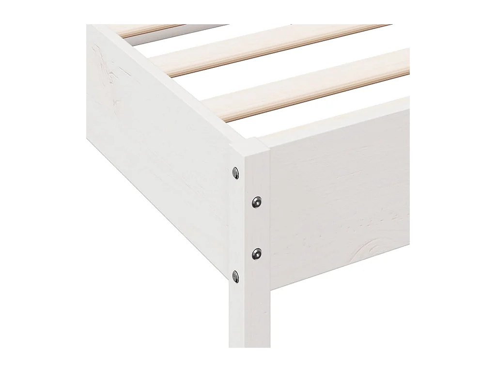 Cadre de lit sans matelas blanc 140x190 cm bois de pin massif