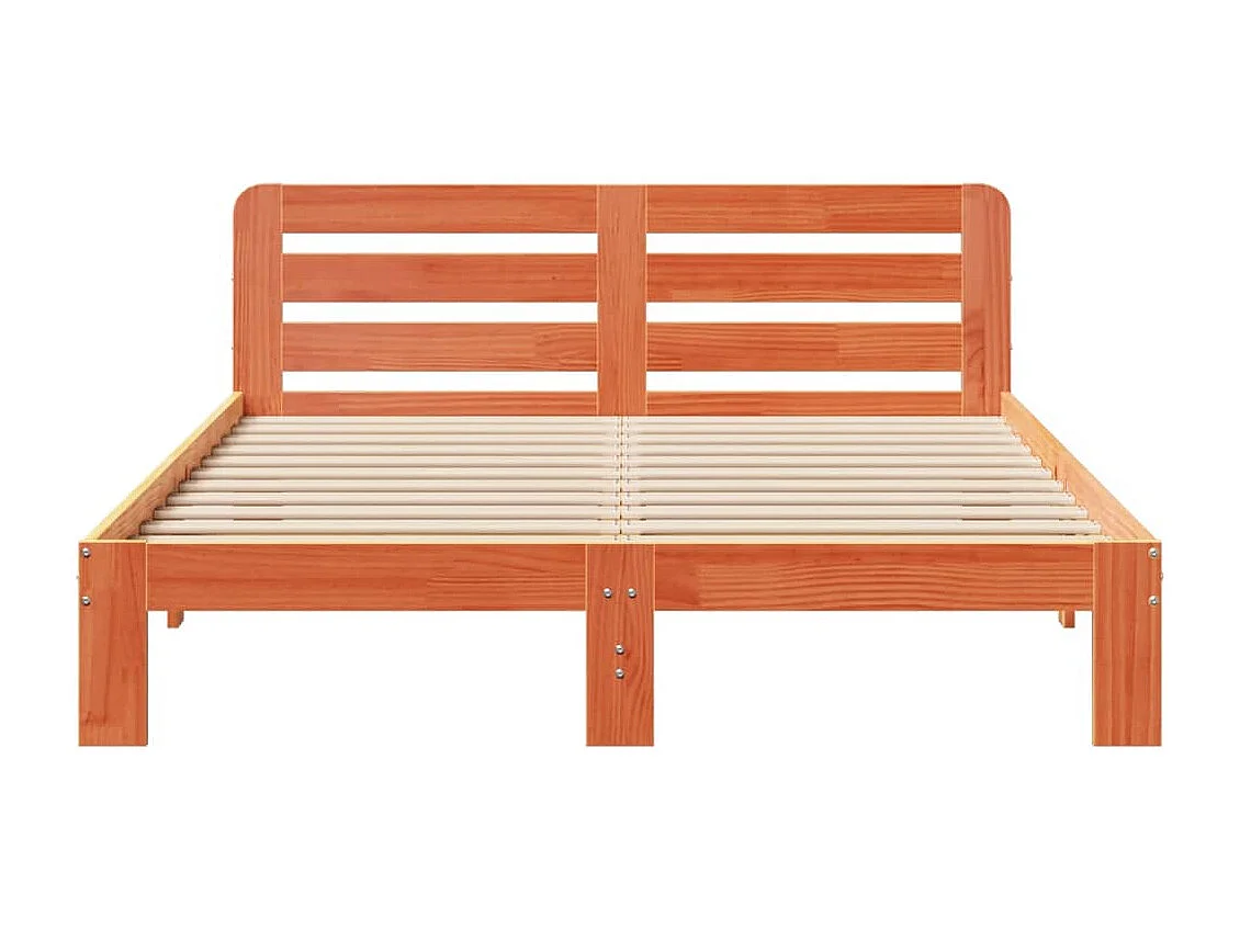 Cadre de lit sans matelas cire marron 120x200cm bois pin massif