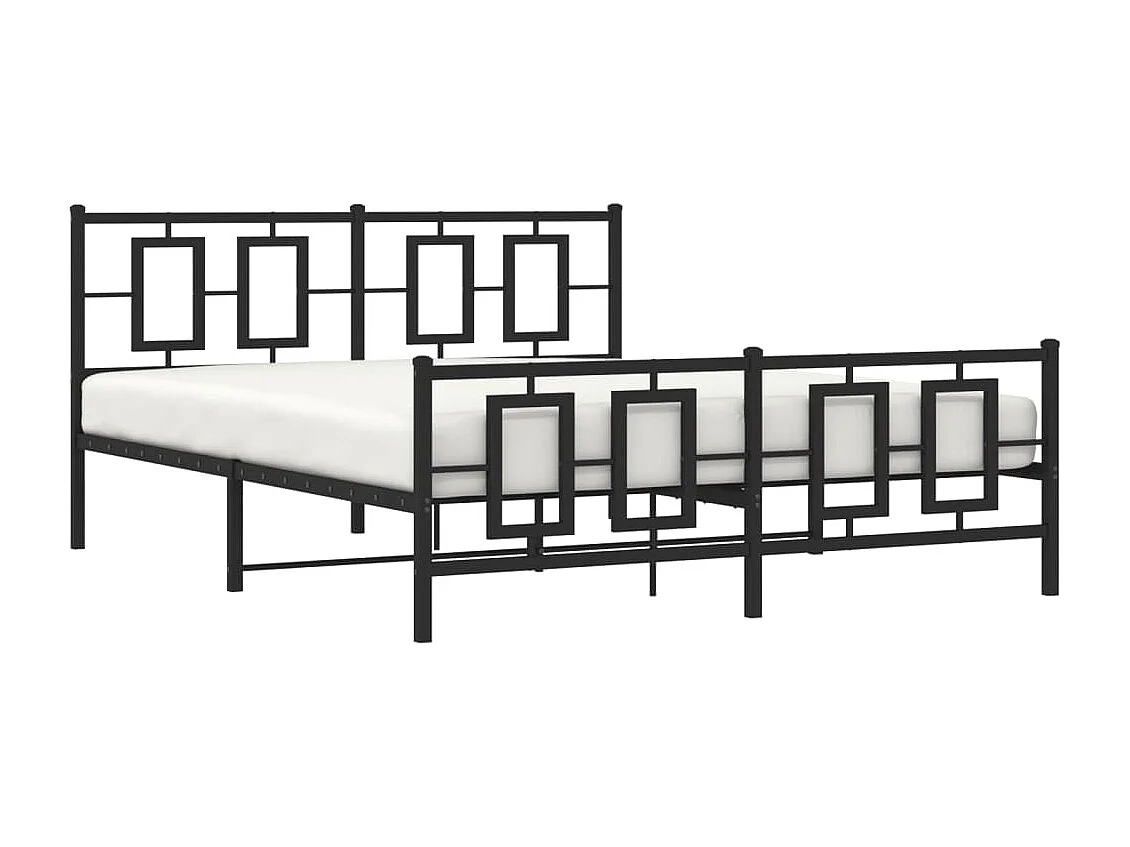 Giroletto senza Materaso con Pediera in Metallo Nero 160x200 cm