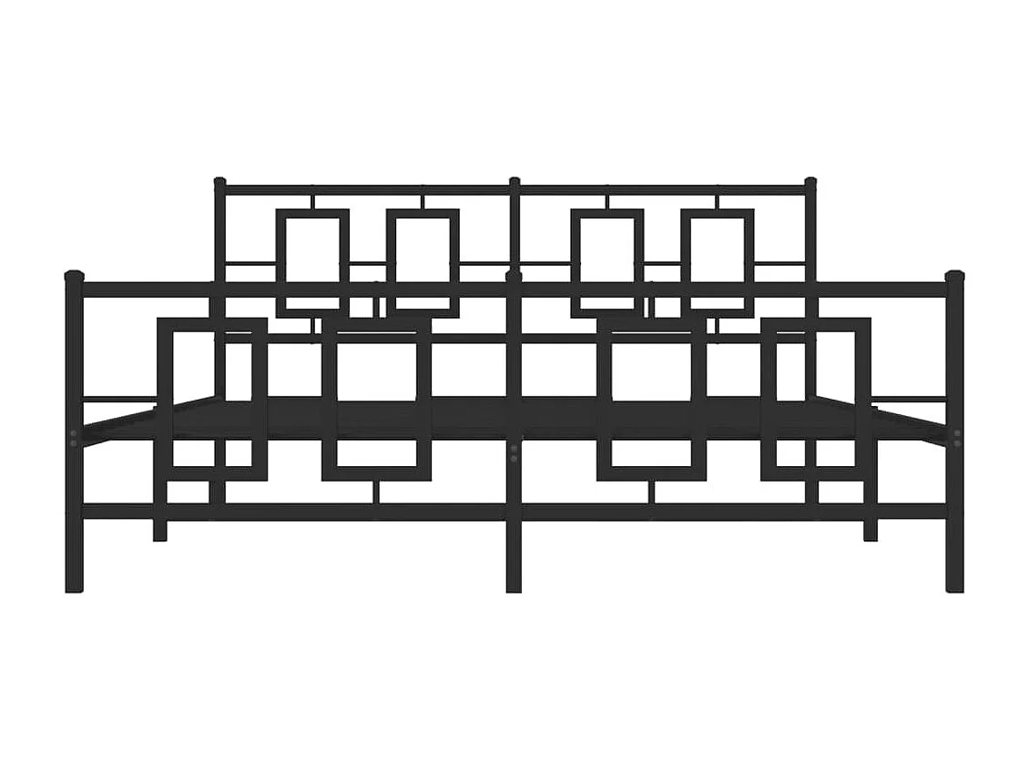 Giroletto senza Materaso con Pediera in Metallo Nero 160x200 cm