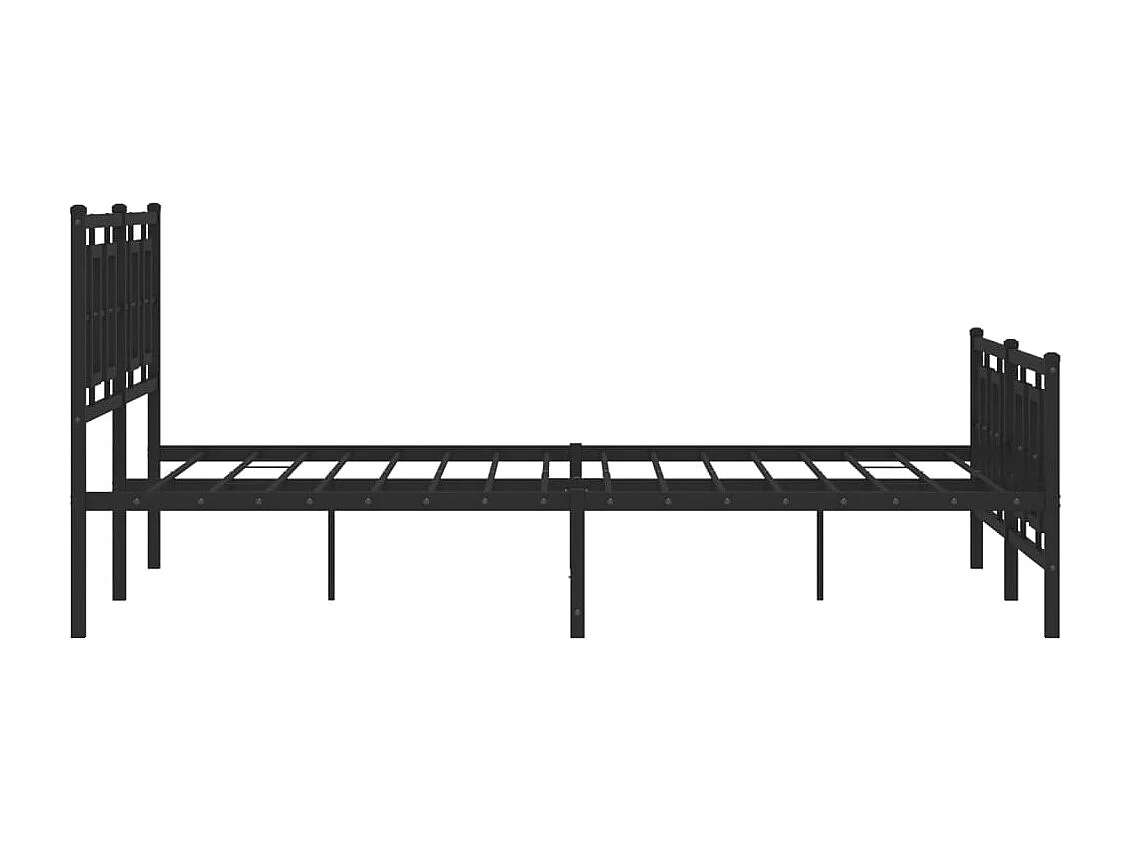 Metallbett ohne Matratze mit Fußteil Schwarz 160x200 cm