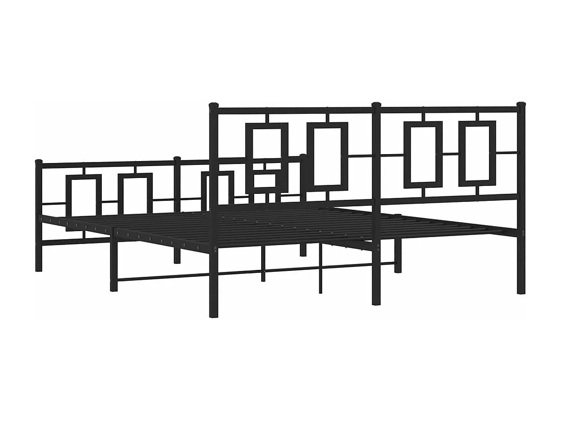 Metallbett ohne Matratze mit Fußteil Schwarz 160x200 cm
