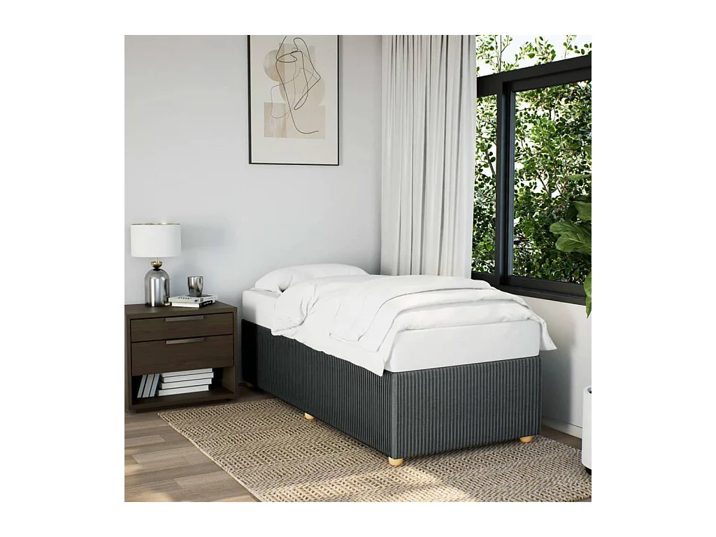 Bedframe zonder matras 90x200 cm stof donkergrijs