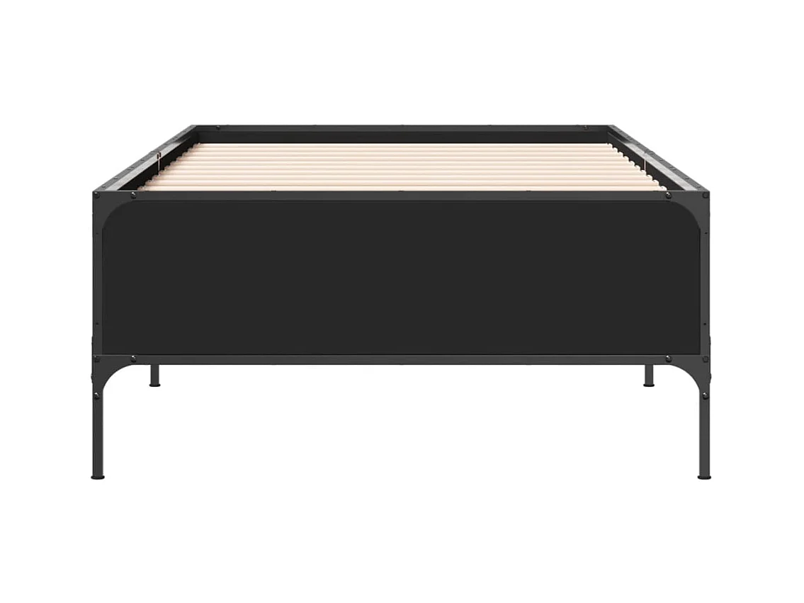Cadre de lit sans matelas noir 75x190 cm